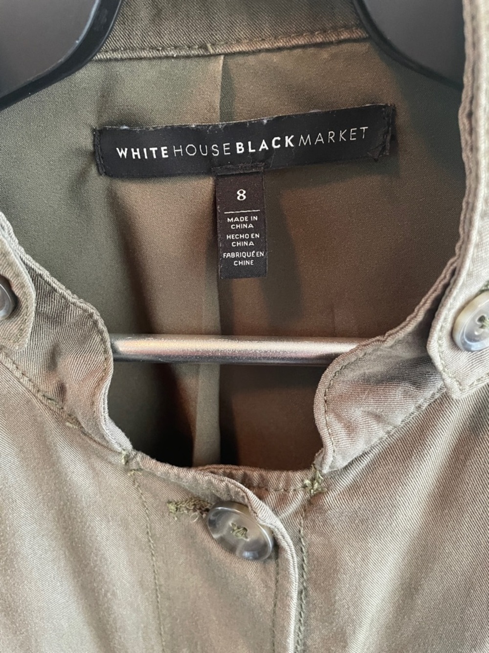 White House Black Market Olive Safari Shirt/Jacket with Drawstring Waist - Picture 2 of 7